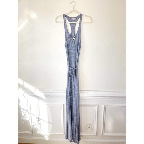 EEUC Nation LTD Blue Henley Snap Slip Maxi Dress - Picture 2 of 4
